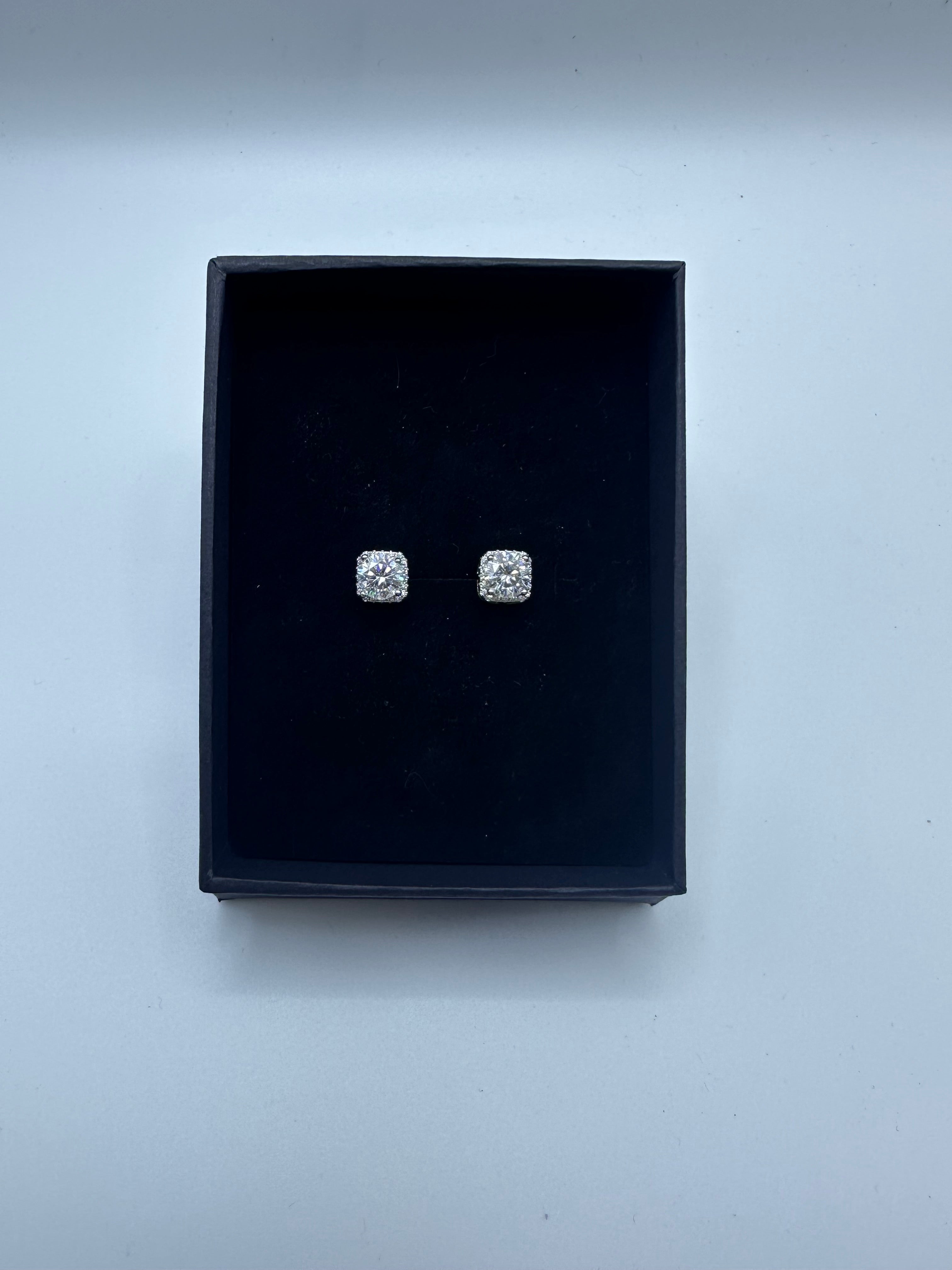 Moissanite Silver 1ct Earrings