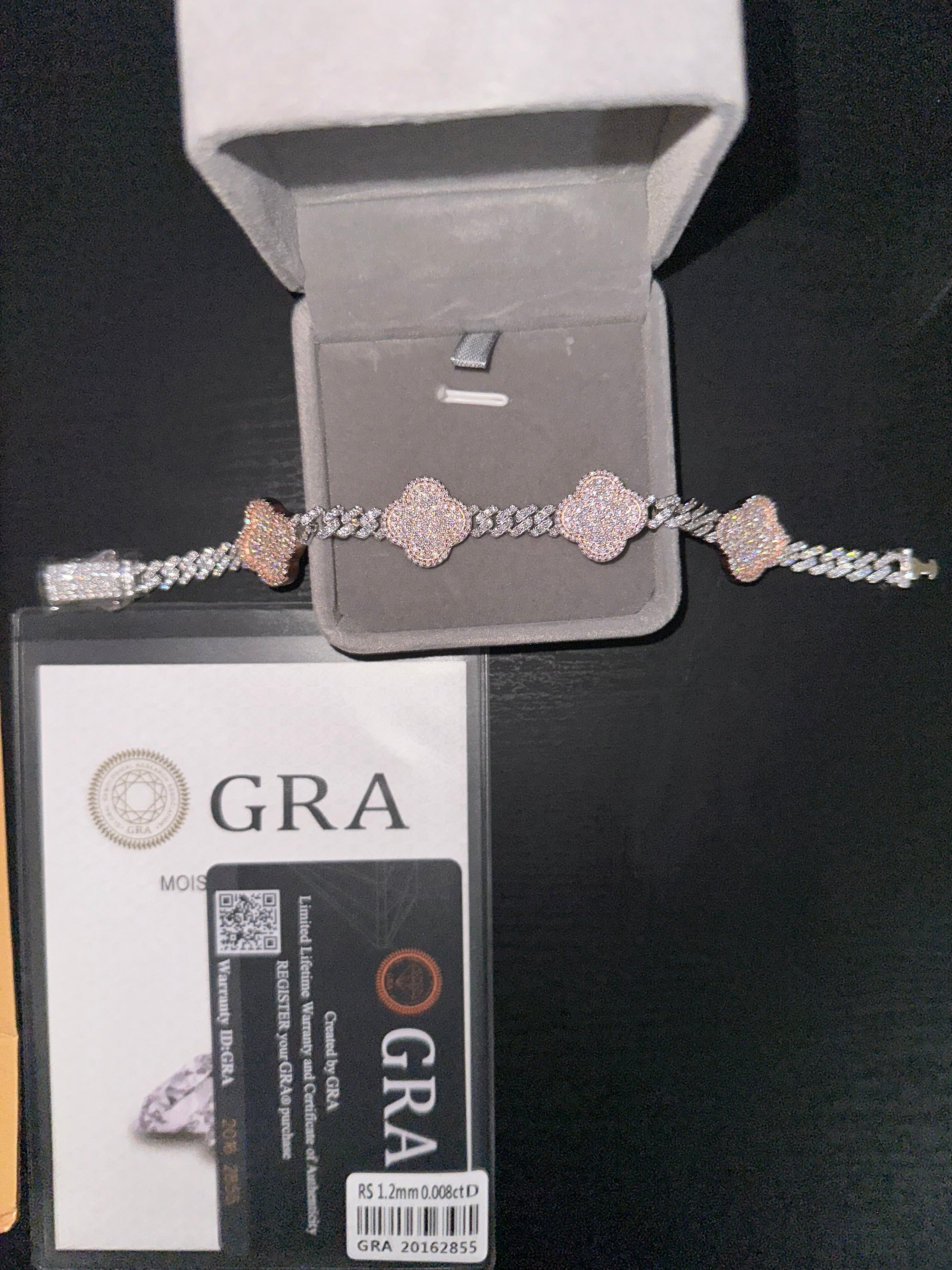 Flower Moissanite Silver Bracelet