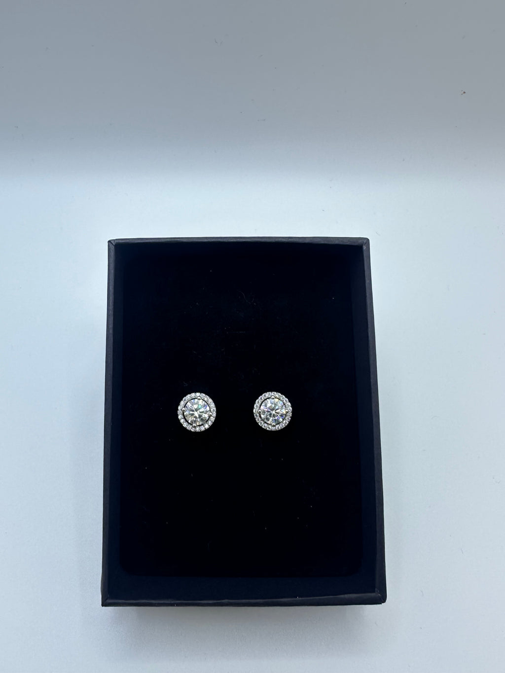 Moissanite Silver 1ct Earrings