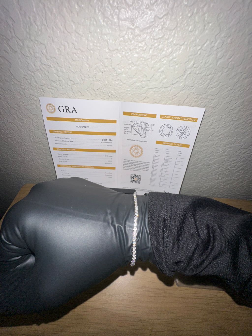 Moissanite Silver Tennis Bracelet 3mm