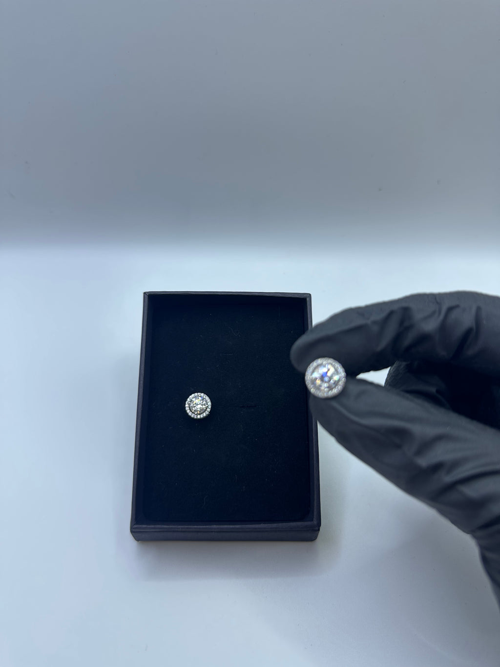 Moissanite Silver 1ct Earrings