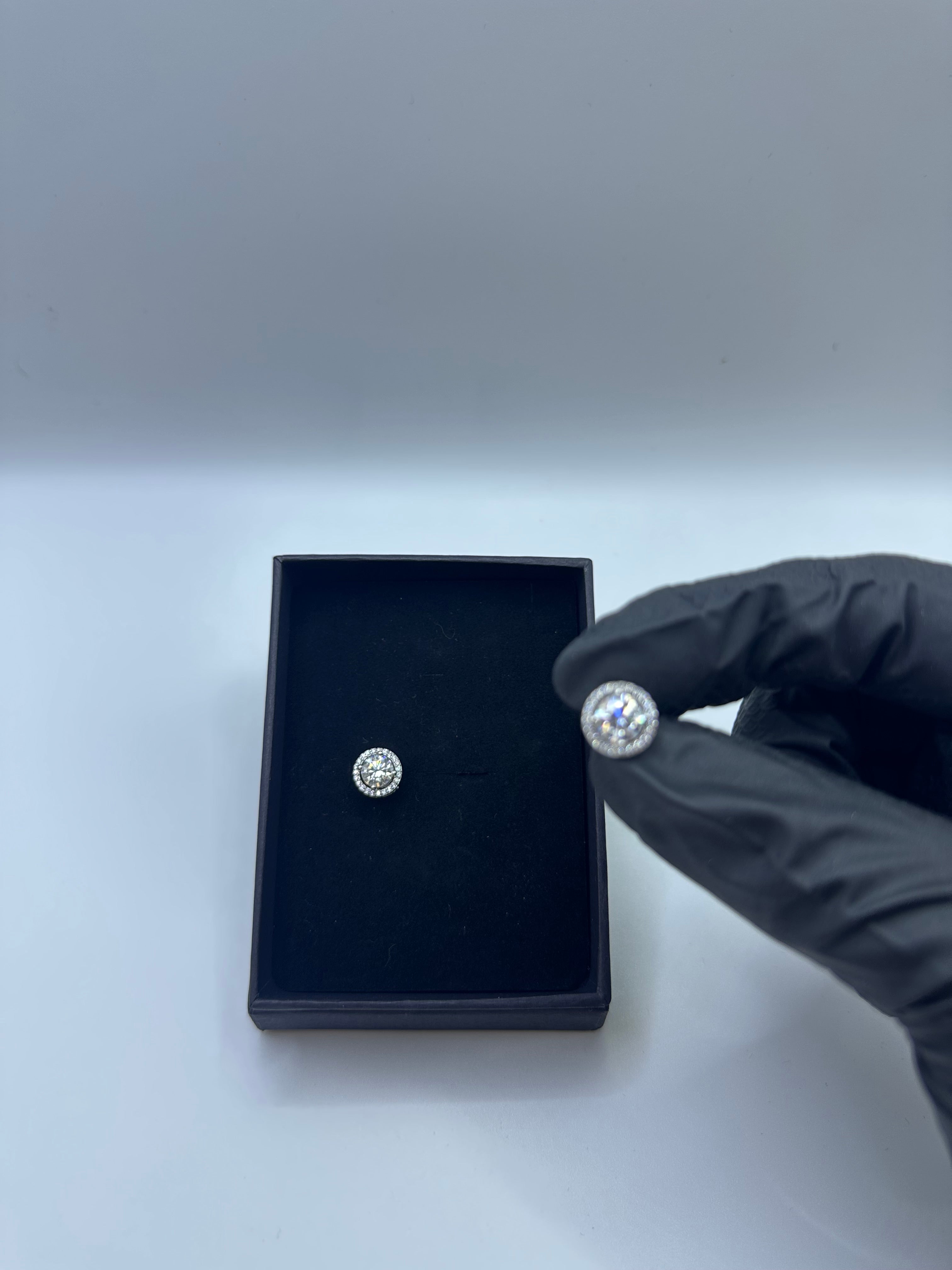 Moissanite Silver 1ct Earrings