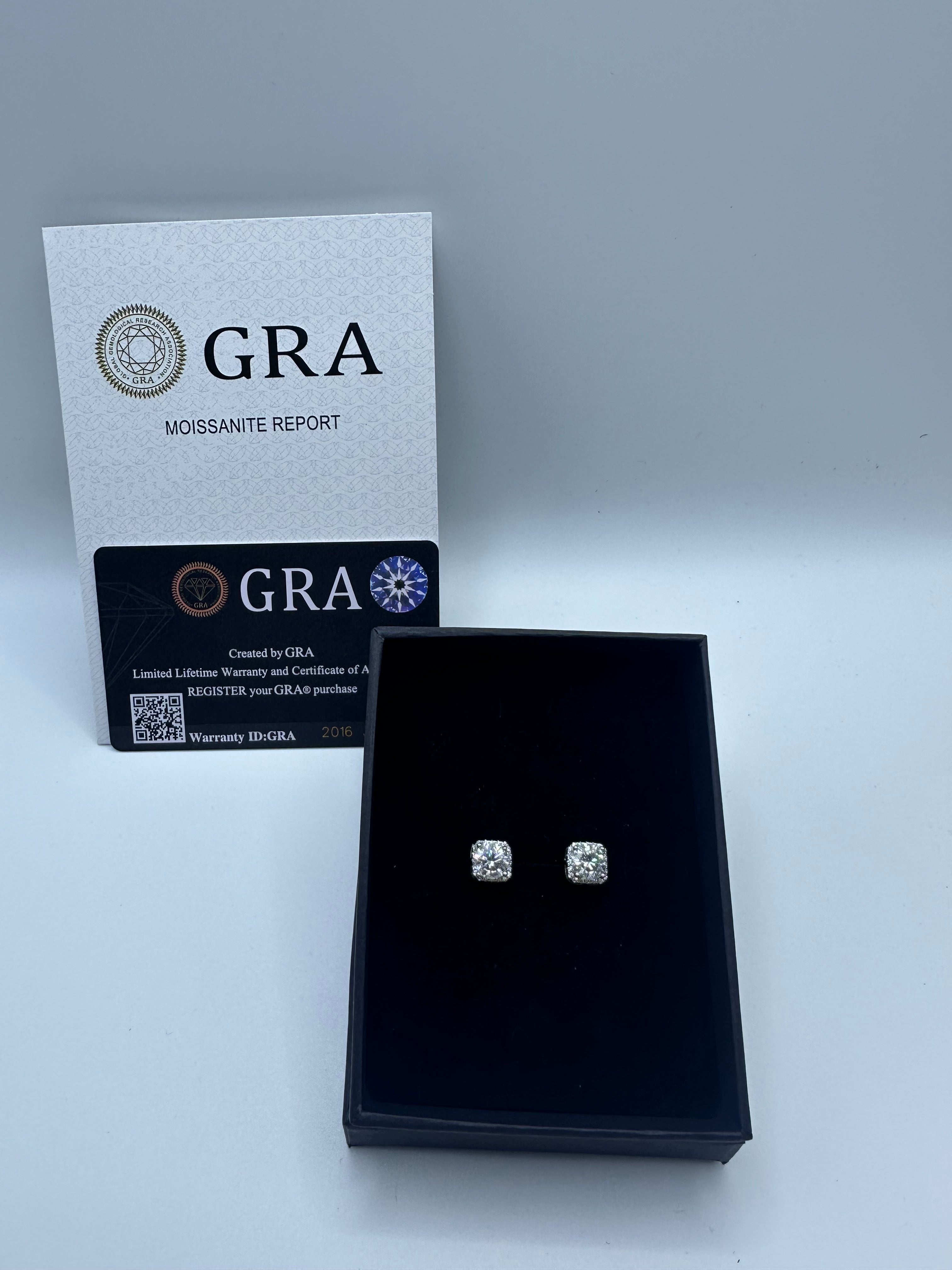 Moissanite Silver 1ct Earrings