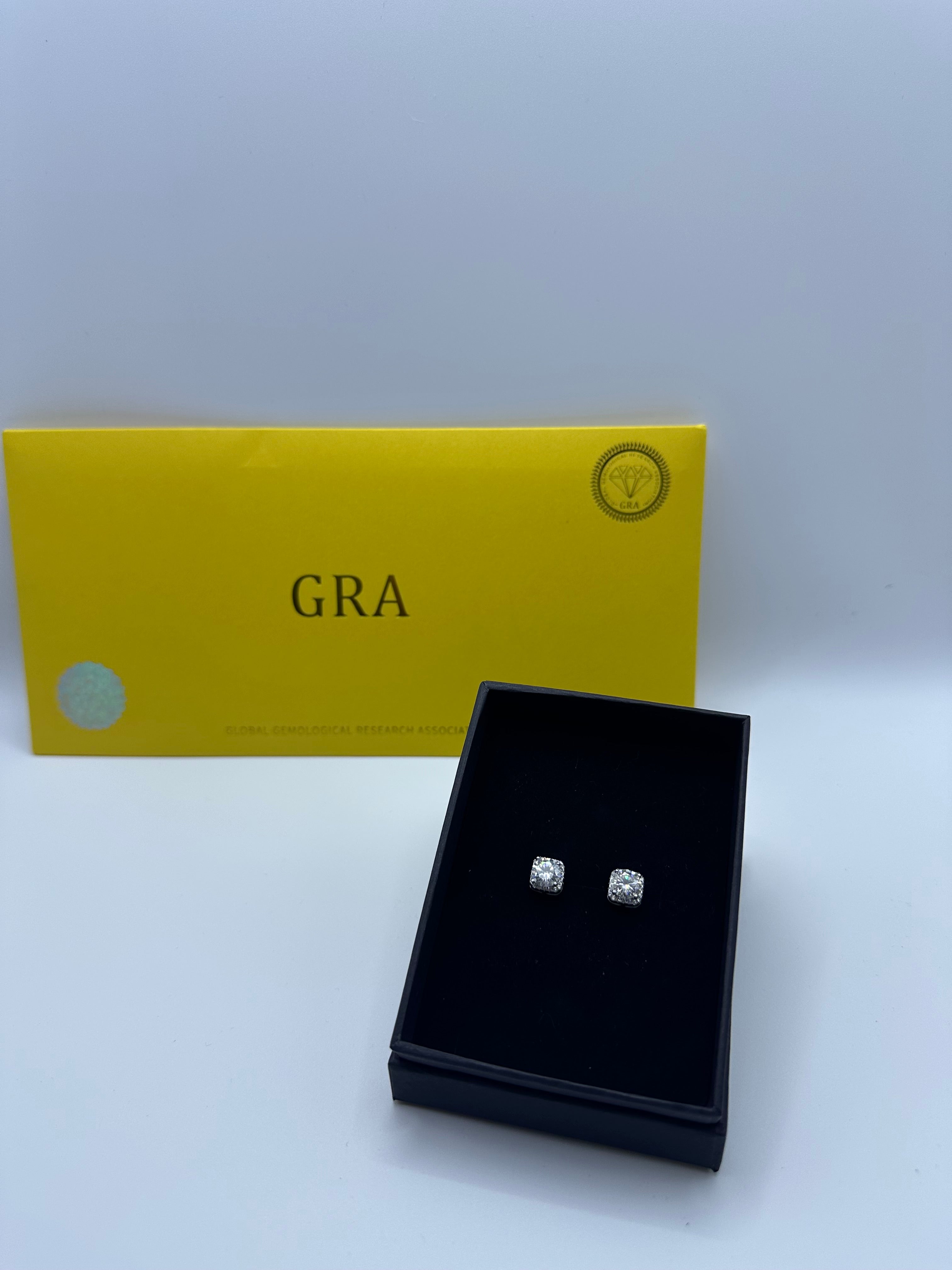 Moissanite Silver 1ct Earrings