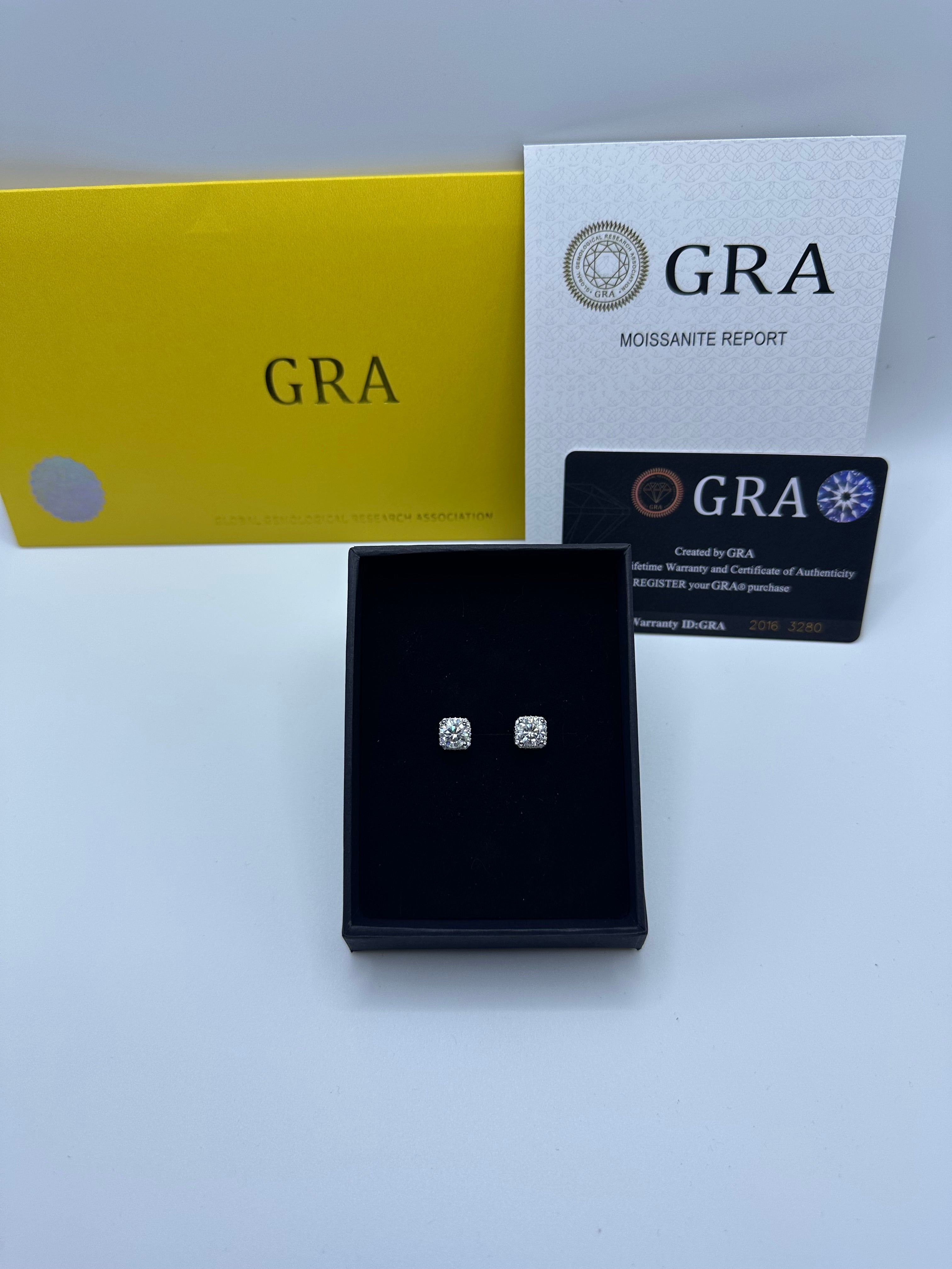 Moissanite Silver 1ct Earrings