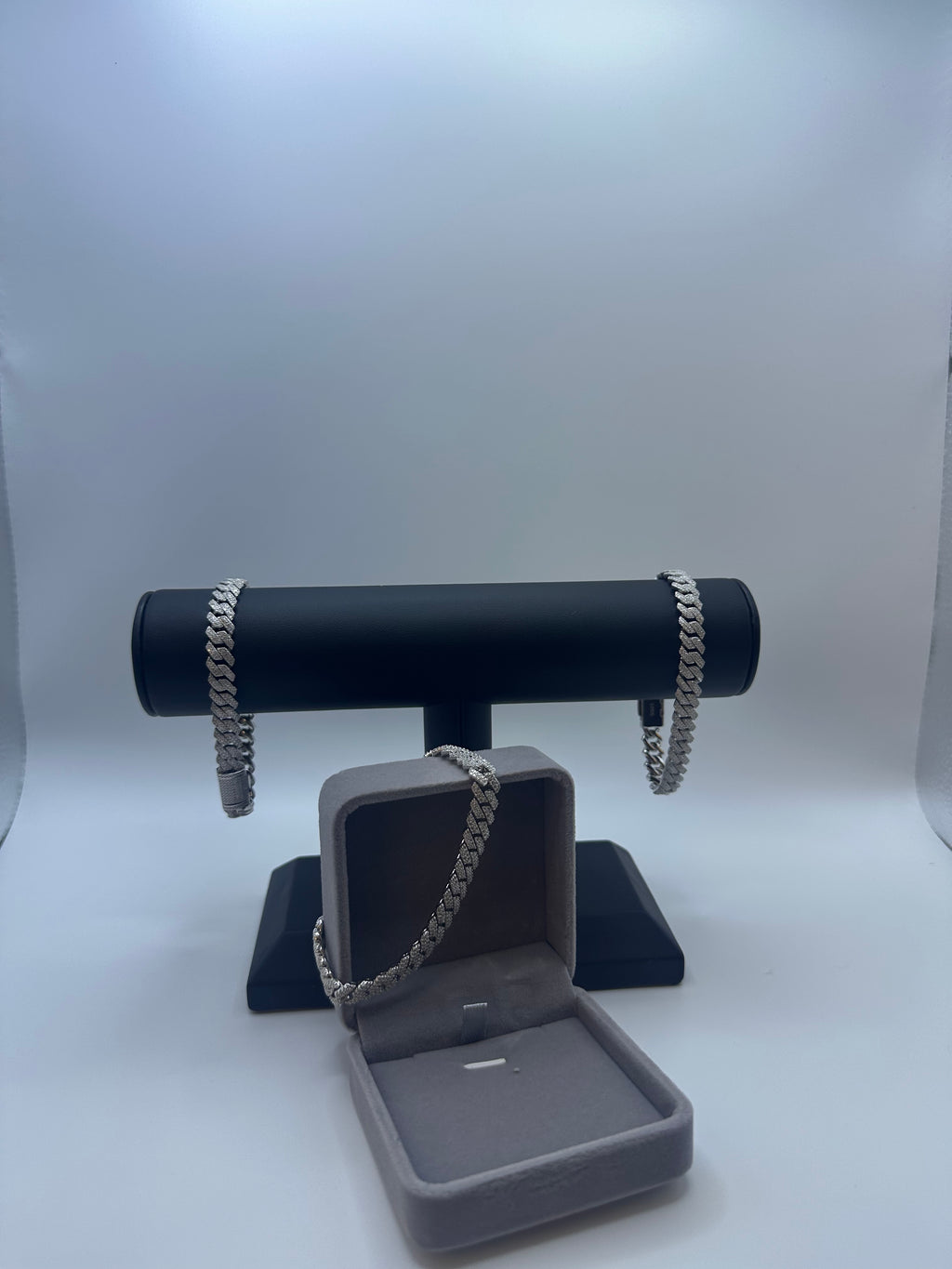 Moissanite Silver Bracelet 8mm