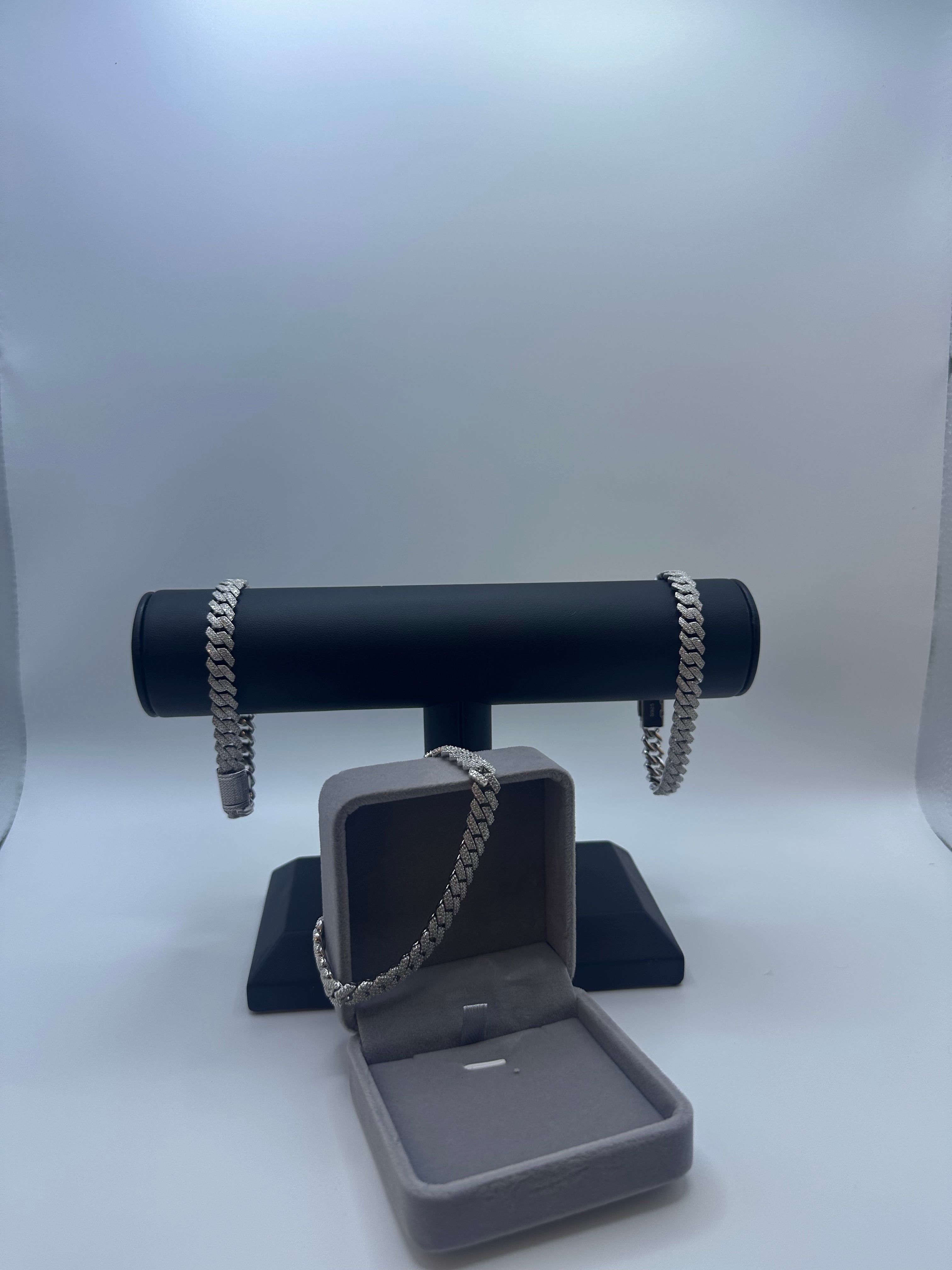 Moissanite Silver Bracelet 8mm